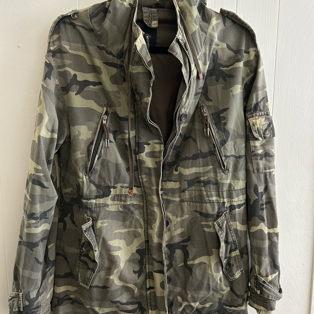 Zara Green Camouflage Field Jacket